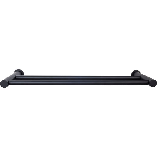 TOP KNOBS HOP7BLK TOP BATH (R) Hopewell Bath Double 19 1/2" Wall Mounted Towel Bar - Flat Black