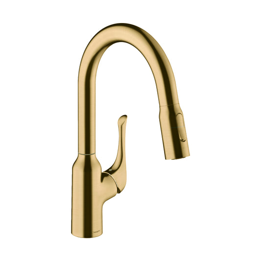 HANSGROHE 71844251 Allegro N Prep Kitchen Faucet, 2-Spray Pull-Down, 1.75 GPM in Brushed Gold Optic