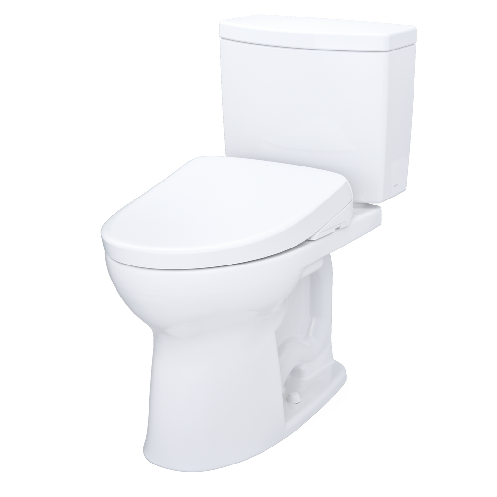 TOTO MW4544736CUFGA#01 Washlet+ Drake Ii 1G Two-Piece Elongated 1.0 Gpf Toilet With Auto Flush Washlet+ S7A Contemporary Bidet Seat - Cotton White