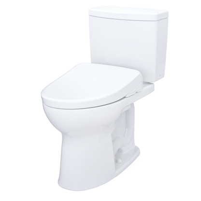 TOTO MW4544726CUFGA#01 Washlet+ Drake Ii 1G Two-Piece Elongated 1.0 Gpf Toilet With Auto Flush Washlet+ S7 Contemporary Bidet Seat - Cotton White