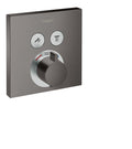 HANSGROHE 15763341 ShowerSelect Thermostatic Trim for 2 Functions, Square - Brushed Black Chrome