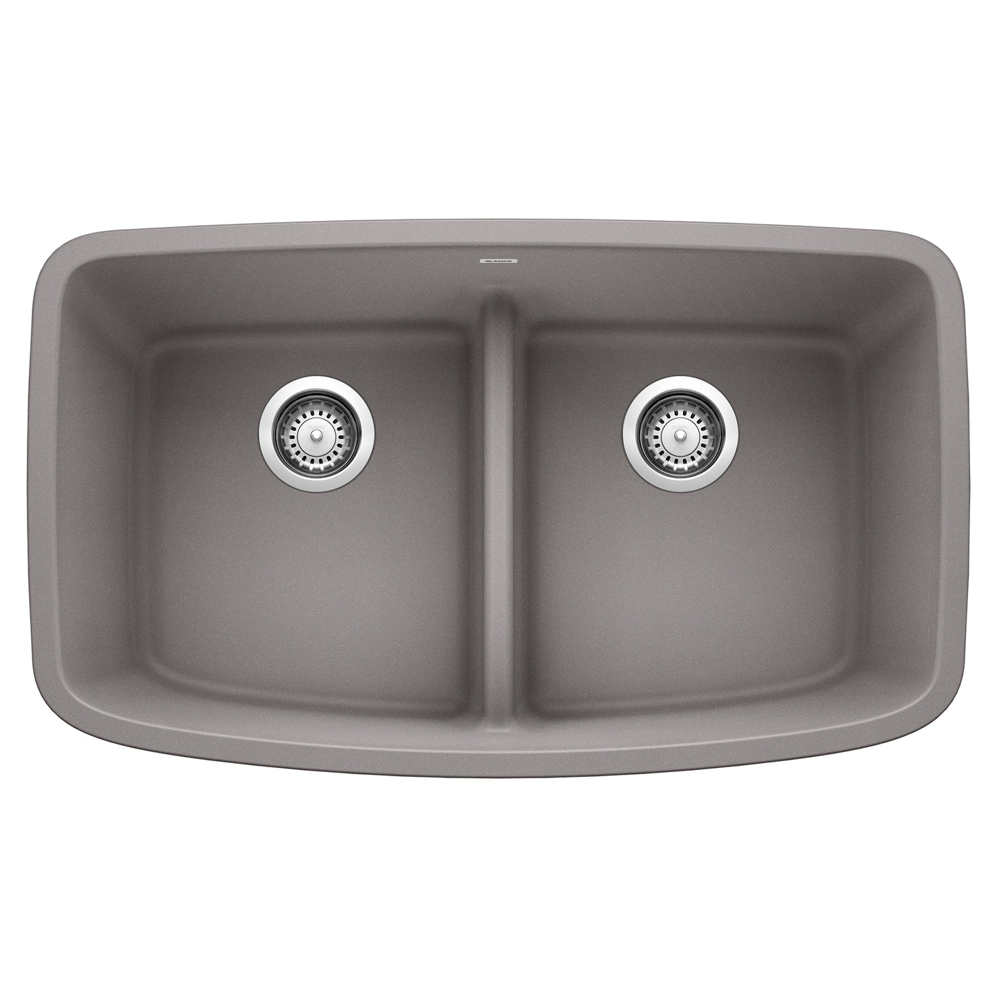 BLANCO 442202 Valea Valea SILGRANIT 32" 50/50 Double Bowl Undermount Kitchen Sink with Low Divide - Metallic Gray in Metallic Gray