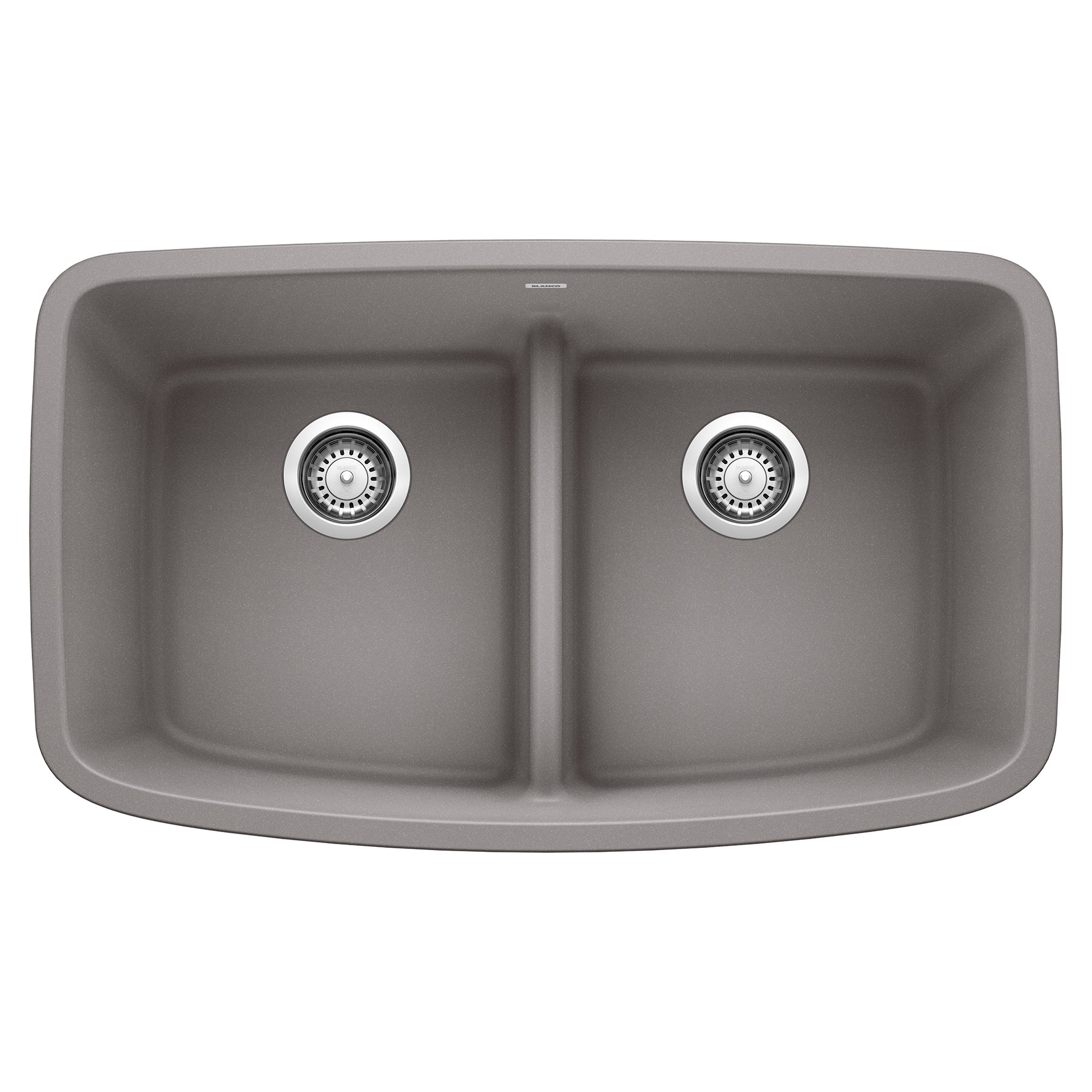 BLANCO 442202 Valea Valea SILGRANIT 32" 50/50 Double Bowl Undermount Kitchen Sink with Low Divide - Metallic Gray in Metallic Gray