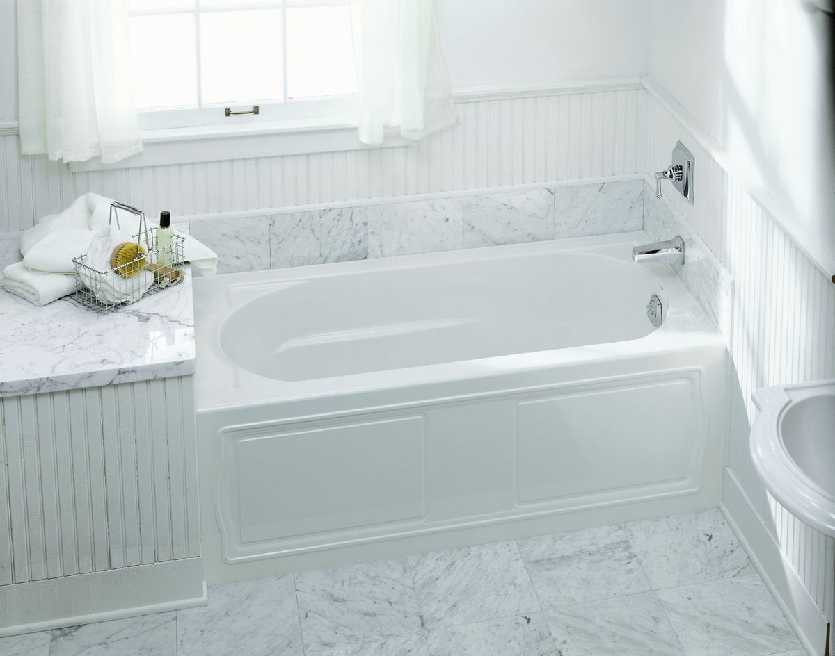 KOHLER K-1184-RA-0 Devonshire 60" X 32" Alcove Bath, Right Drain - White