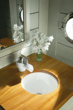 KOHLER K-2298-0 Compass 13-1/4" Round Drop-In/Undermount Bathroom Sink, No Overflow - White