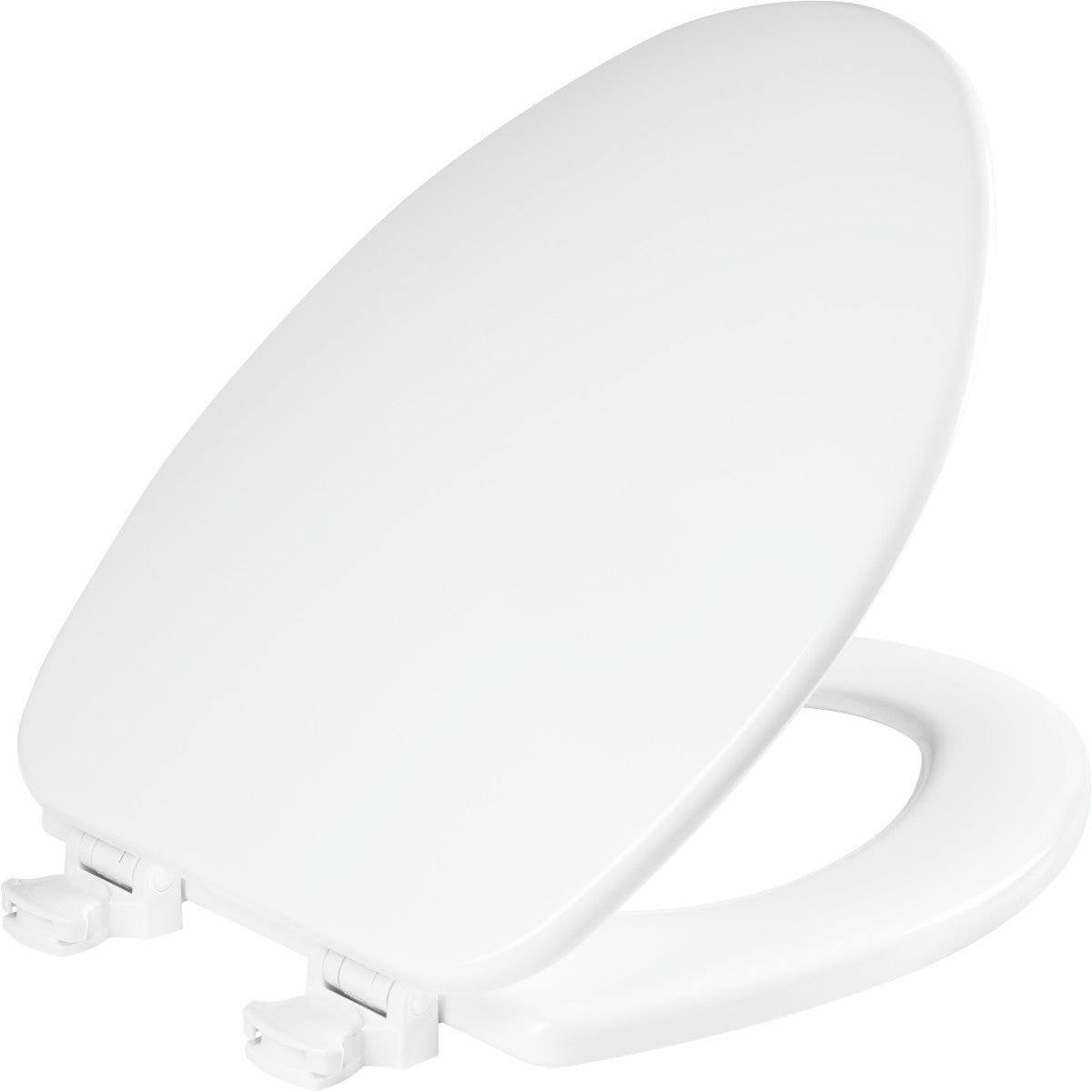 Church Elongated Enameled Wood Toilet Seat in White with Easy•Clean Hinge Bulk Pack