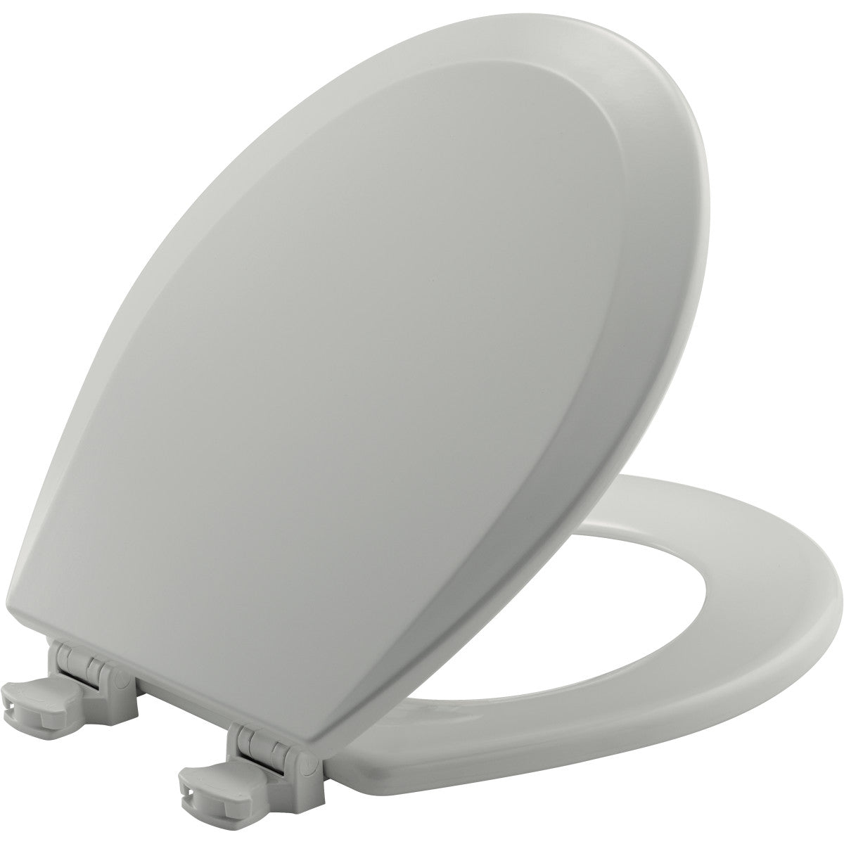 Bemis Round Enameled Wood Toilet Seat in Ice Grey with Easy•Clean Hinge