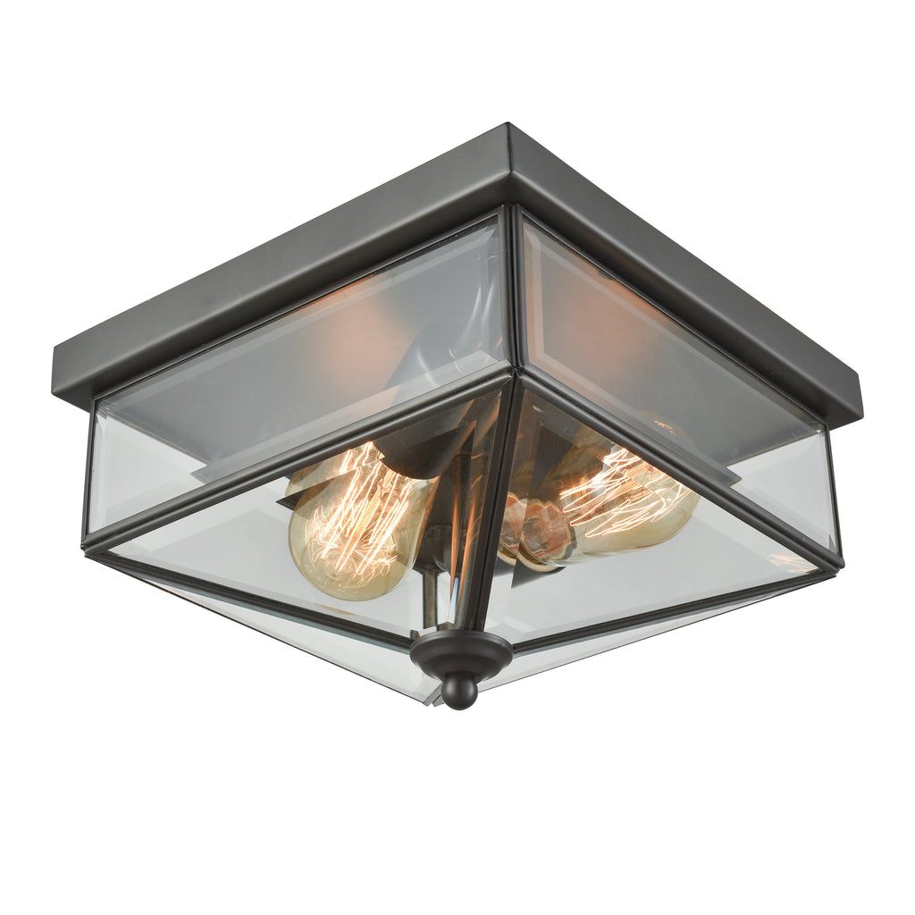 THOMAS CE9202310 Lankford 10'' Wide 2-Light Outdoor Flush Mount - Oil Rubbed Bronze