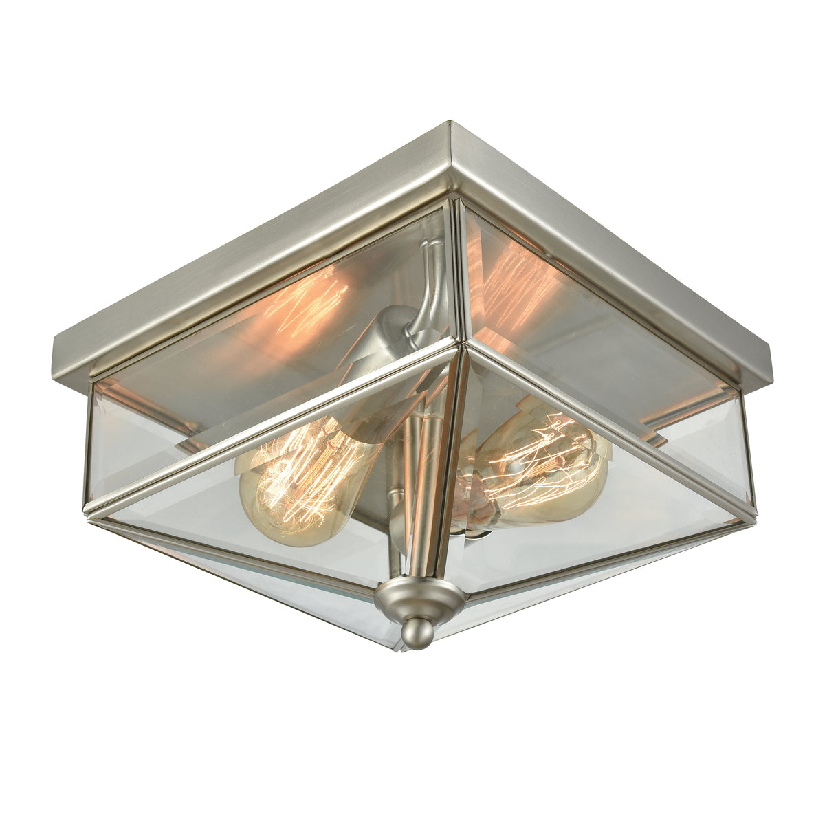 THOMAS CE9202365 Lankford 10'' Wide 2-Light Outdoor Flush Mount - Brushed Nickel