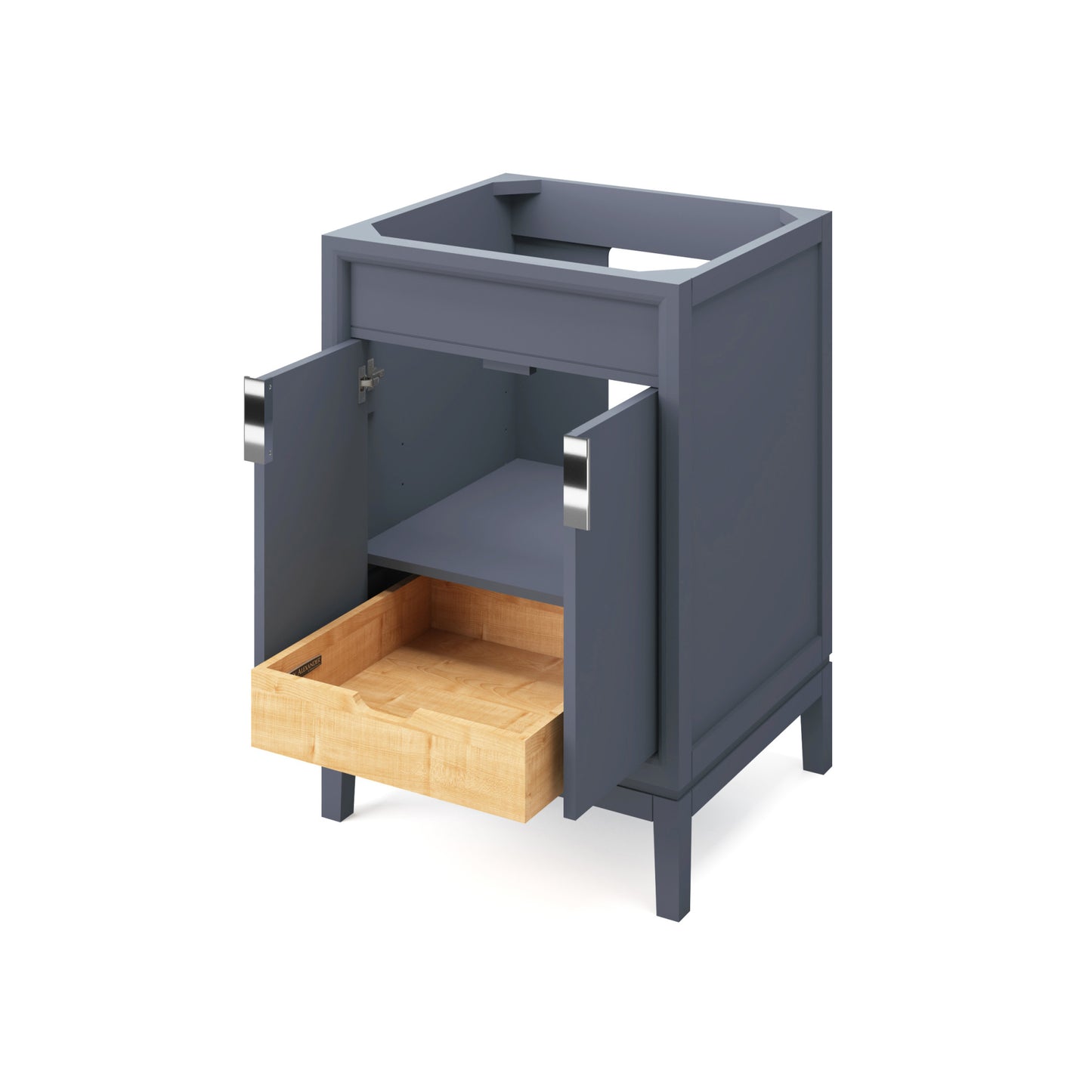 JEFFREY ALEXANDER VKITTHE24BKBOR 24" Black Theodora Vanity, Boulder Cultured Marble Vanity Top, undermount rectangle bowl - Black