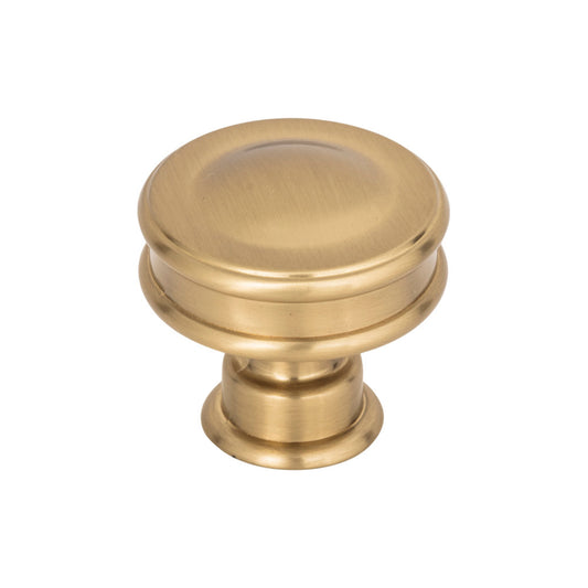 ATLAS A100-WB Oskar 1 1/4" Diameter Round Knob - Warm Brass