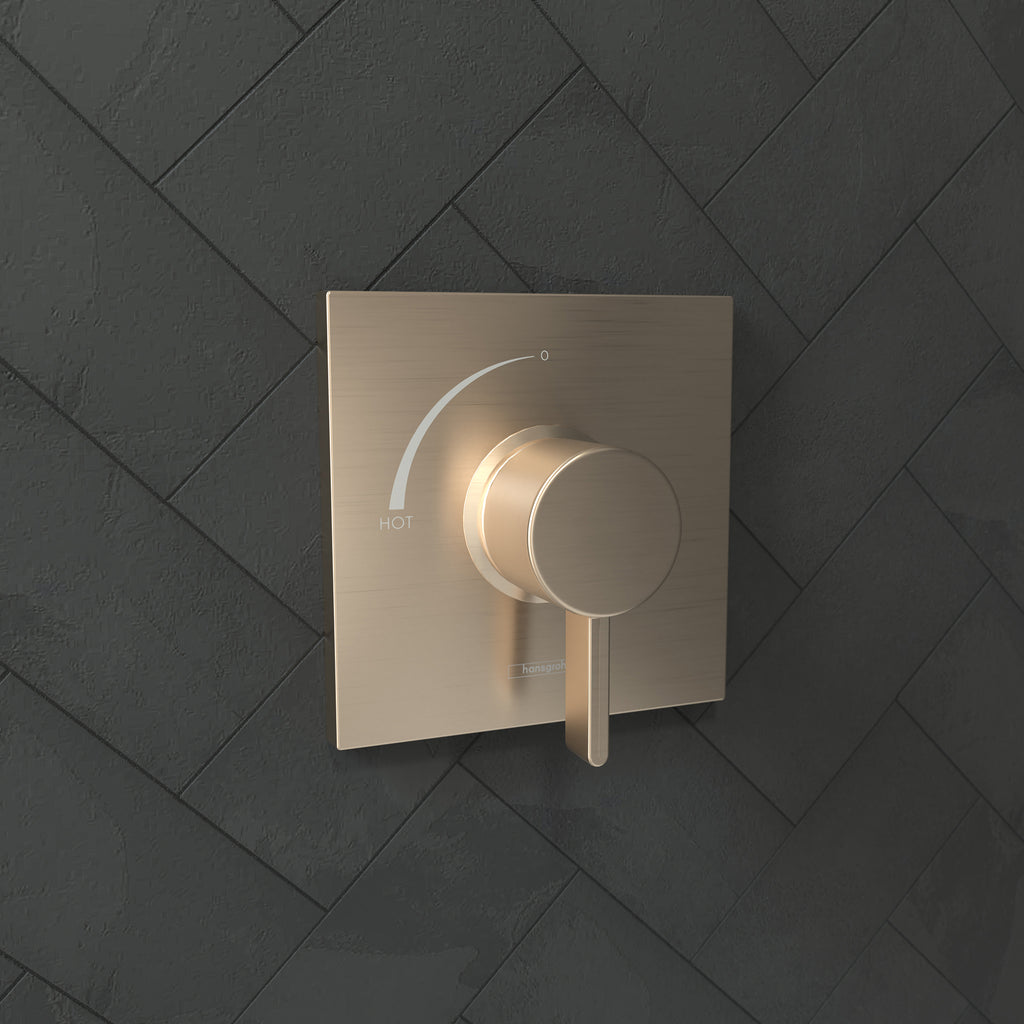 HANSGROHE 15724141 Ecostat Square Pressure Balance Trim - Brushed Bronze