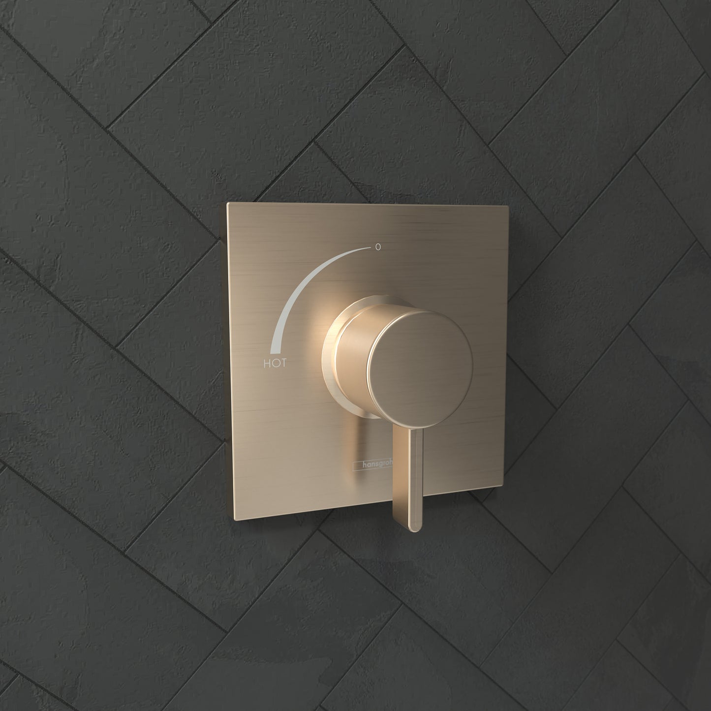 HANSGROHE 15724141 Ecostat Square Pressure Balance Trim - Brushed Bronze