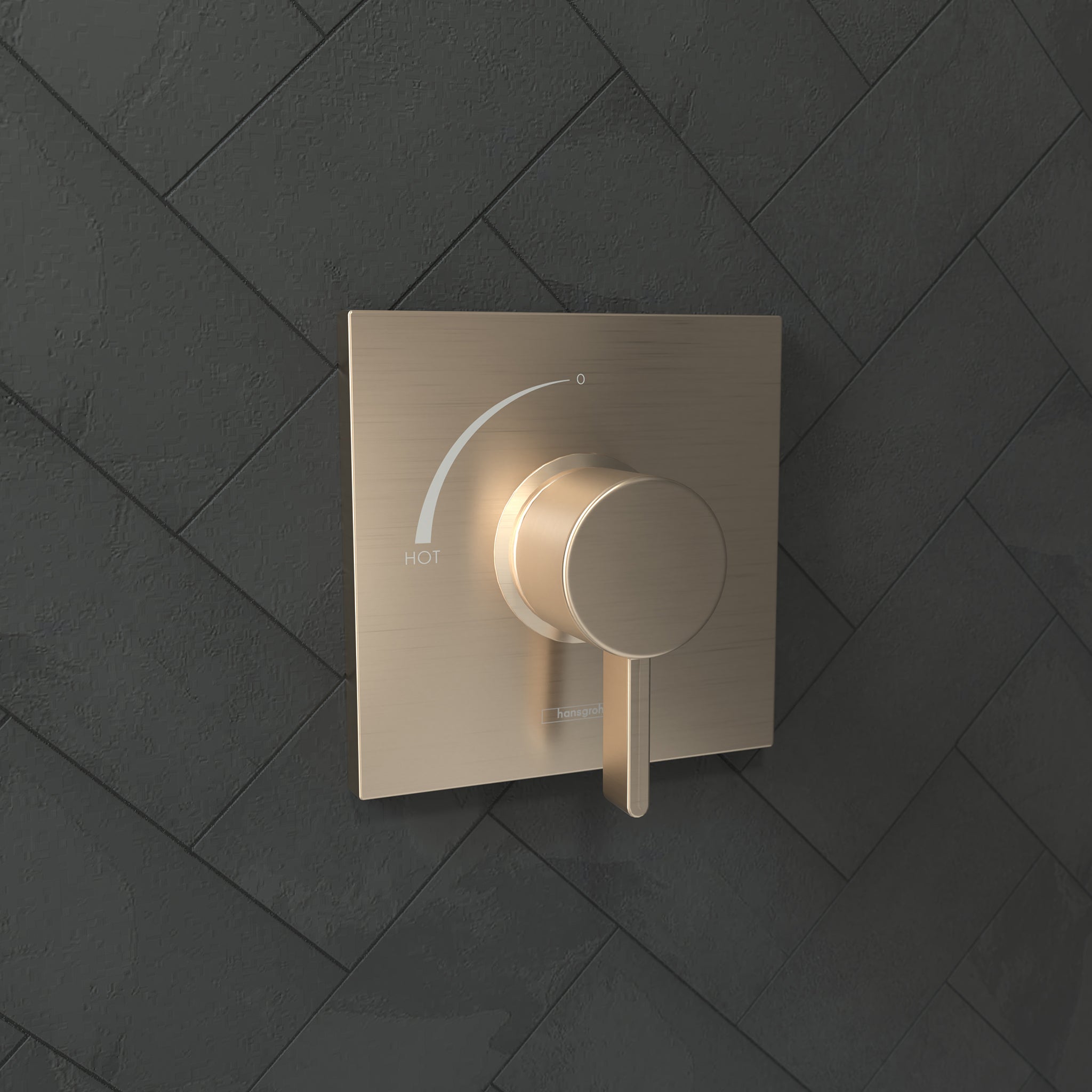 HANSGROHE 15724141 Ecostat Square Pressure Balance Trim - Brushed Bronze