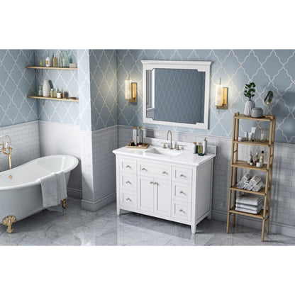 JEFFREY ALEXANDER VN2CHA-48-WH-NT 48" White Chatham Vanity - White