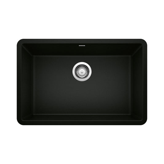 BLANCO 442930 Precis Precis SILGRANIT 27" Single Bowl Undermount Kitchen Sink - Coal Black in Coal Black