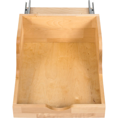 HARDWARE RESOURCES ROVHB18-WB 18" Wood High Back Rollout for Vanity Depth - UV Coated