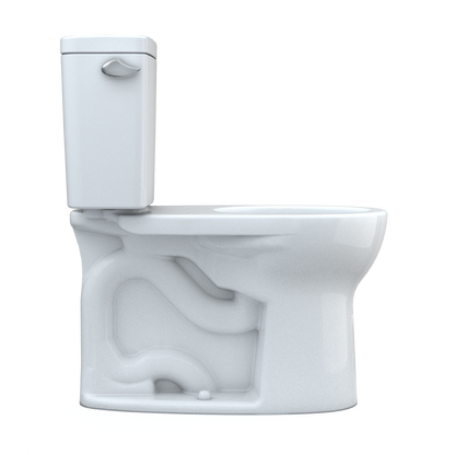 TOTO CST775CEFG#01 Drake Two-Piece Round 1.28 Gpf Universal Height Tornado Flush Toilet With Cefiontect - Cotton White