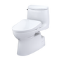 TOTO MW6144736CEFGA#01 WASHLET+ Carlyle II One-Piece Elongated 1.28 GPF Toilet with Auto Flush WASHLET+ S7A Contemporary Bidet Seat , Cotton White