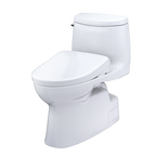 TOTO MW6144726CEFGA#01 Washlet+ Carlyle Ii One-Piece Elongated 1.28 Gpf Toilet With Auto Flush Washlet+ S7 Contemporary Bidet Seat - Cotton White
