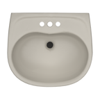TOTO LHT241.4G#03 Supreme Oval Wall-Mount Bathroom Sink With Cefiontect And Shroud For 4 Inch Center Faucets - Bone