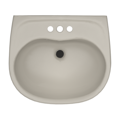TOTO LHT241.4G#03 Supreme Oval Wall-Mount Bathroom Sink With Cefiontect And Shroud For 4 Inch Center Faucets - Bone