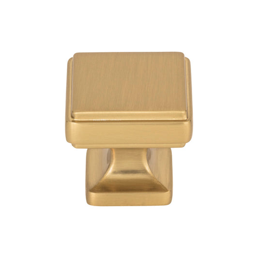 ATLAS A201-WB Kate 1 1/4" Length Square Knob - Warm Brass