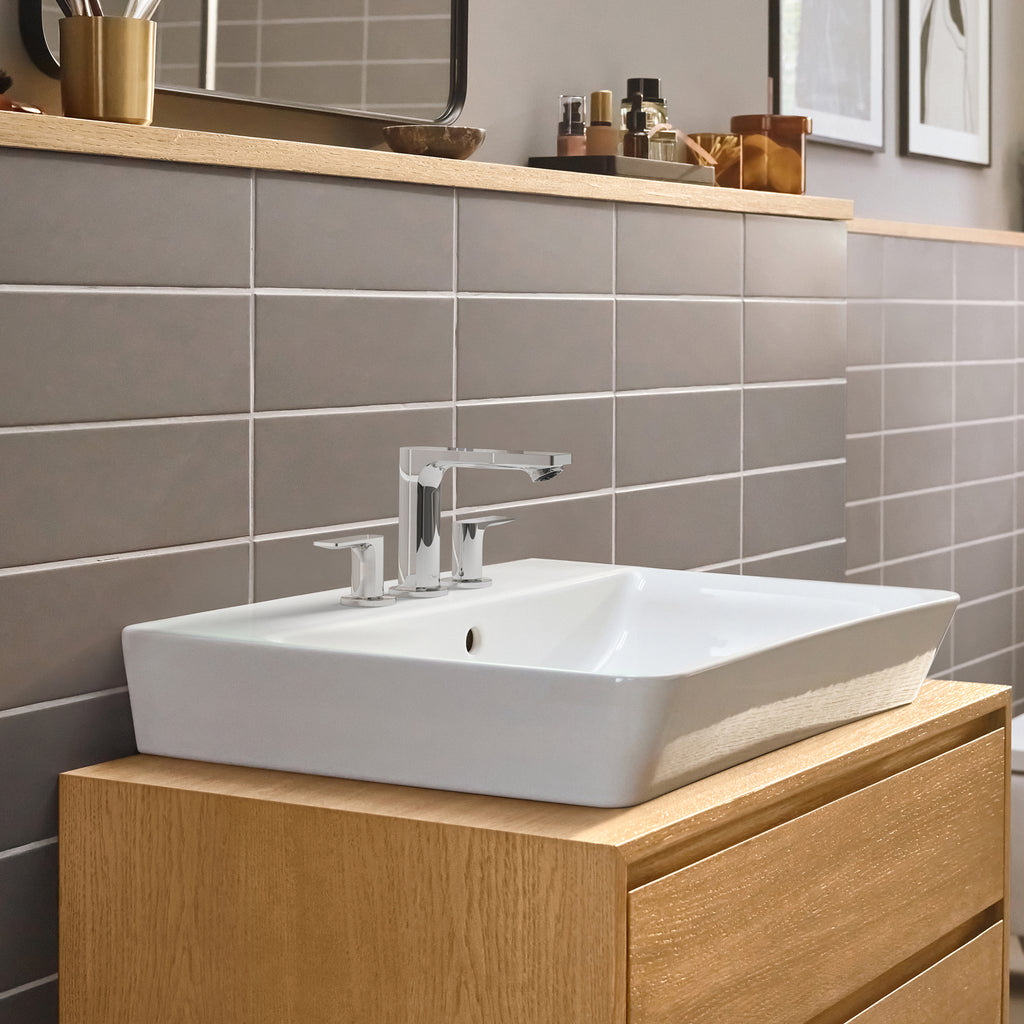 HANSGROHE 72532001 Rebris E Widespread Faucet 110 with Pop-Up Drain, 1.2 GPM - Chrome