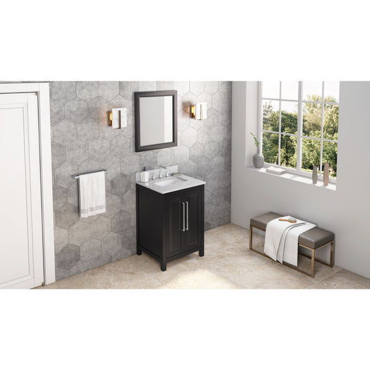 JEFFREY ALEXANDER VN2CAD-24-BK-NT 24" Black Cade Vanity - Black