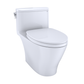 TOTO MS642124CEFG#01 Nexus One-Piece Elongated 1.28 GPF Universal Height Toilet with CEFIONTECT and SS124 SoftClose Seat , Cotton White