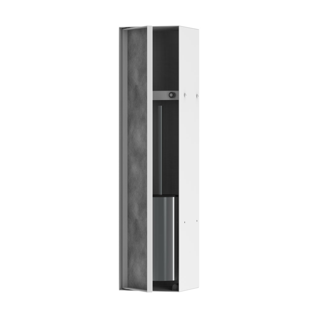 HANSGROHE 56060700 XtraStoris Rock Recessed Toilet Brush Holder with Shelf & Tileable Door - Matte White