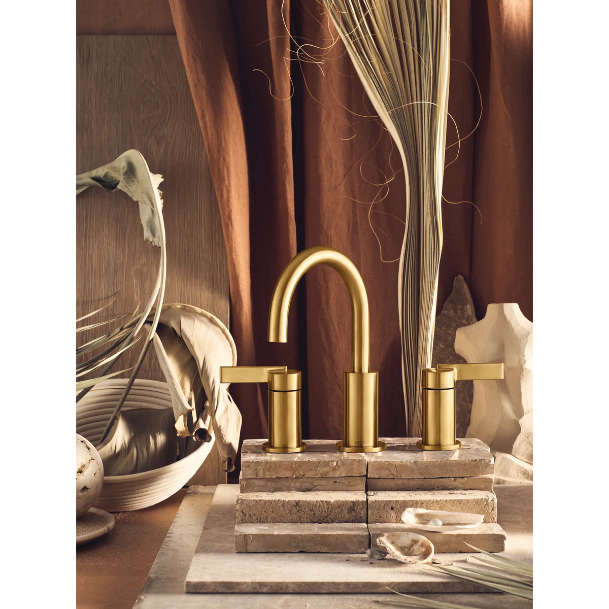 MOEN TV6222BG Cia Two-Handle High Arc Bathroom Faucet - Brushed Gold