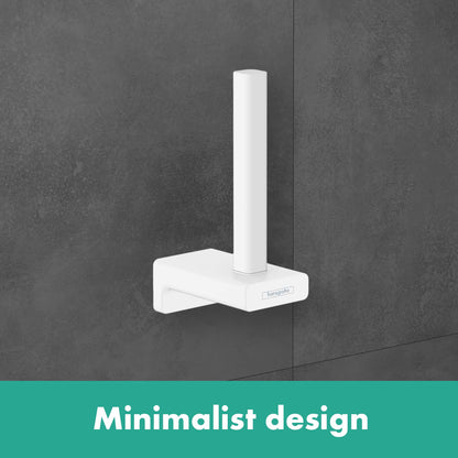 HANSGROHE 41756700 Matte White AddStoris Modern Toilet Paper Holder