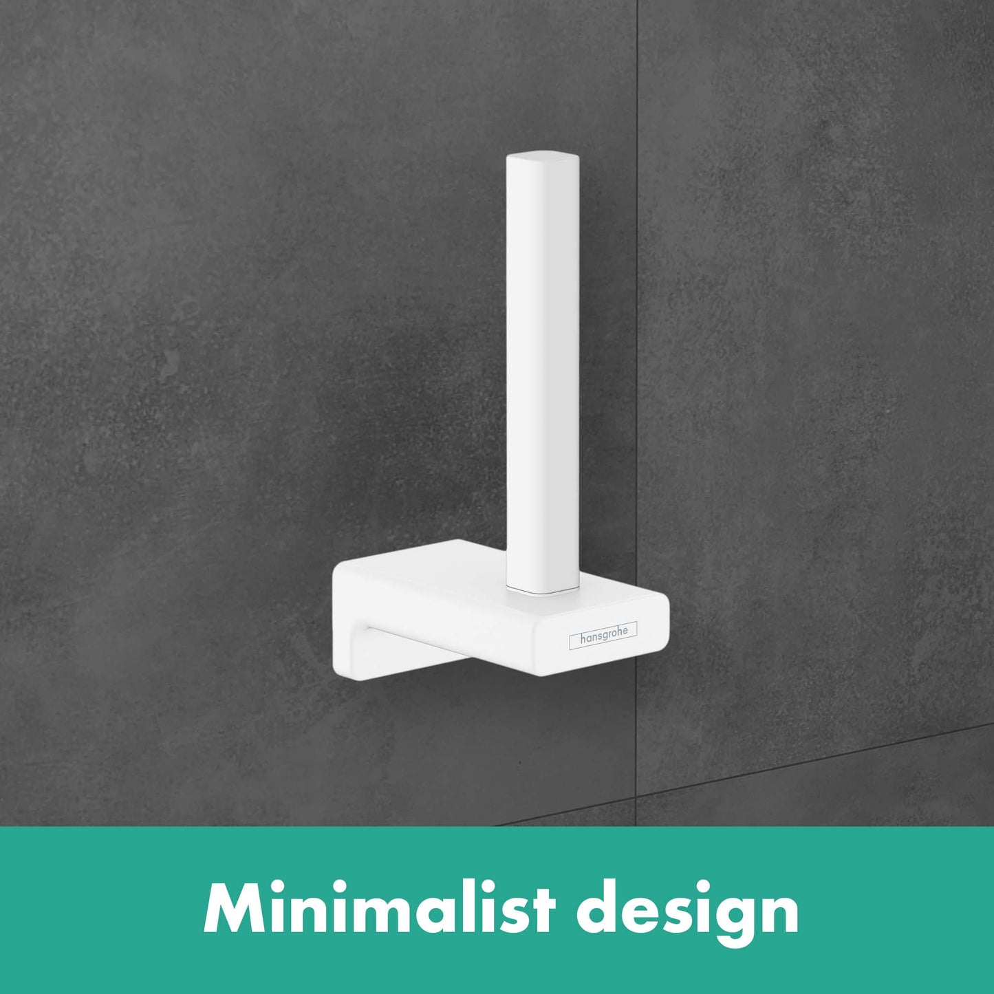 HANSGROHE 41756670 Matte Black AddStoris Modern Toilet Paper Holder