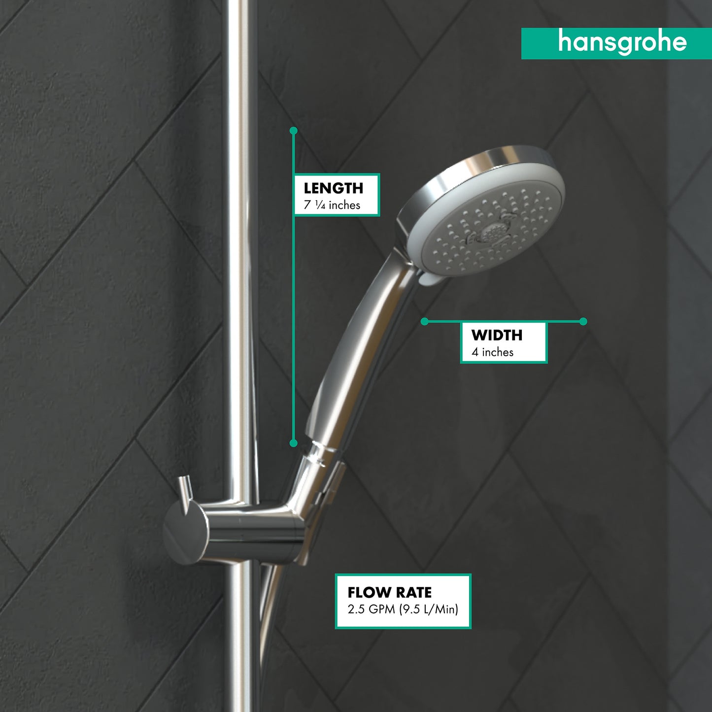 HANSGROHE 04073000 Croma 100 Handshower E 3-Jet, 2.5 GPM - Chrome