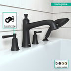 HANSGROHE 04777670 Joleena 4-Hole Roman Tub Set Trim with 1.75 GPM Handshower - Matte Black