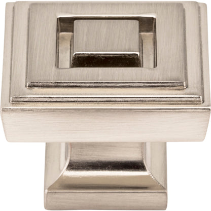 JEFFREY ALEXANDER 585L-SN Delmar 1-1/4" Length Square Knob - Satin Nickel
