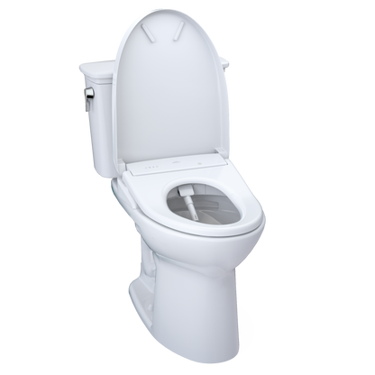 TOTO MW7864736CEFG#01 Drake Transitional Washlet+ Two-Piece Elongated 1.28 Gpf Universal Height Tornado Flush Toilet With S7A Contemporary Bidet Seat - Cotton White