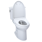 TOTO MW7864726CEFGA#01 Drake Transitional Washlet+ Two-Piece Elongated 1.28 Gpf Universal Height Tornado Flush Toilet And S7 Bidet Seat With Auto Flush - Cotton White