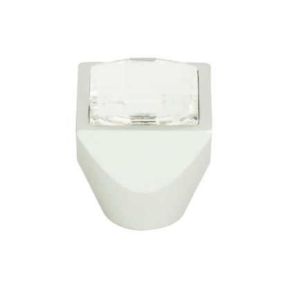 ATLAS 3196-MC Crystal 1" Length Square Knob - Matte Chrome