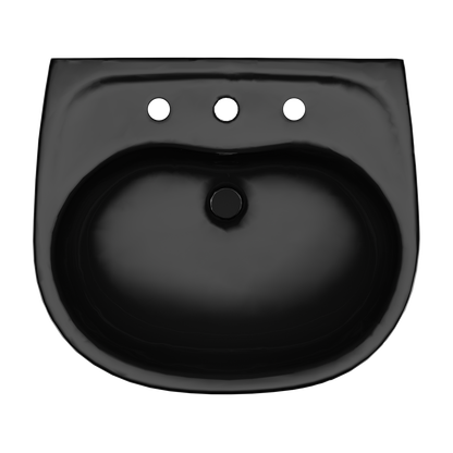 TOTO LHT241.8#51 Supreme Oval Wall-Mount Bathroom Sink And Shroud For 8 Inch Center Faucets - Ebony