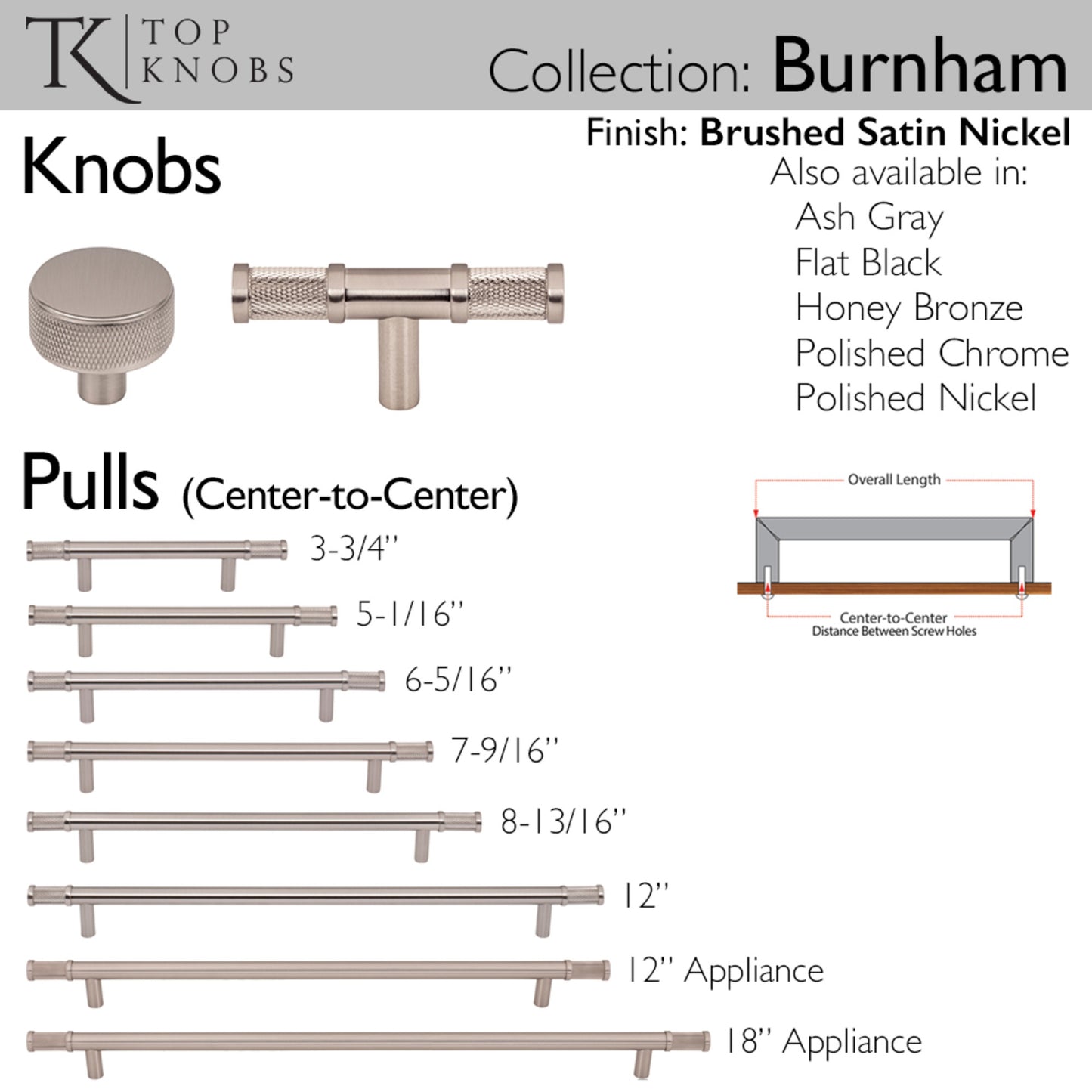 TOP KNOBS TK3235BSN Burnham 7 9/16" Center to Center Bar Pull - Brushed Satin Nickel