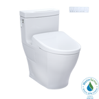 TOTO MW6264726CEFGA#01 Washlet+ Aimes One-Piece Elongated 1.28 Gpf Toilet With Auto Flush S7 Contemporary Bidet Seat - Cotton White