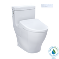 TOTO MW6264736CEFGA#01 Washlet+ Aimes One-Piece Elongated 1.28 Gpf Toilet With Auto Flush S7A Contemporary Bidet Seat - Cotton White