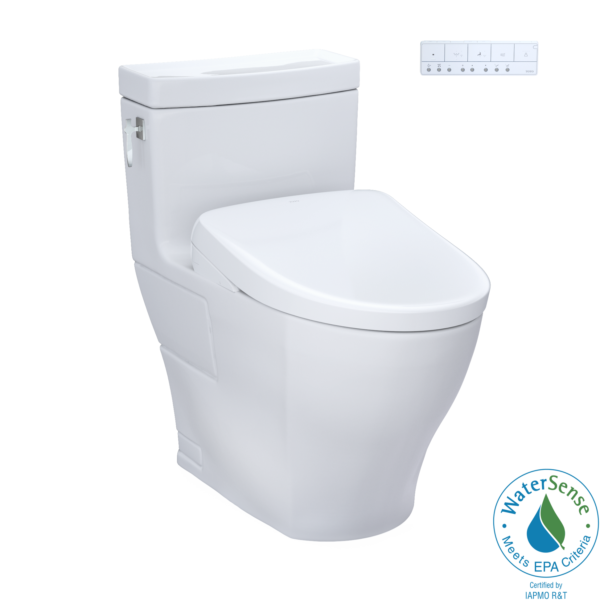 TOTO MW6264736CEFGA#01 Washlet+ Aimes One-Piece Elongated 1.28 Gpf Toilet With Auto Flush S7A Contemporary Bidet Seat - Cotton White