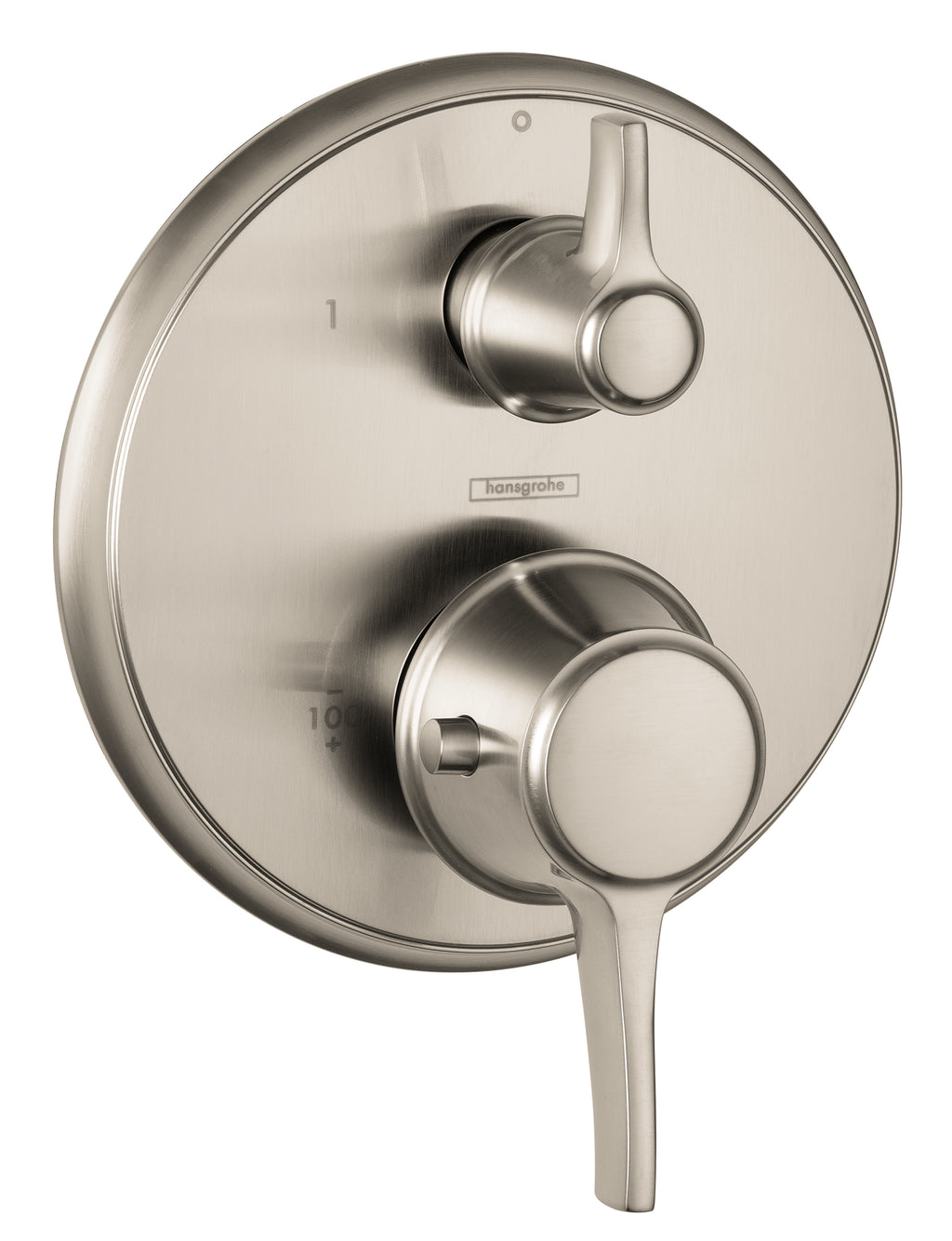 HANSGROHE 15752821 Ecostat Classic Thermostatic Trim with Volume Control, Round - Brushed Nickel