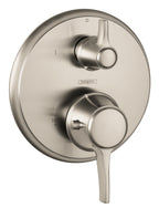 HANSGROHE 15752821 Ecostat Classic Thermostatic Trim with Volume Control, Round - Brushed Nickel