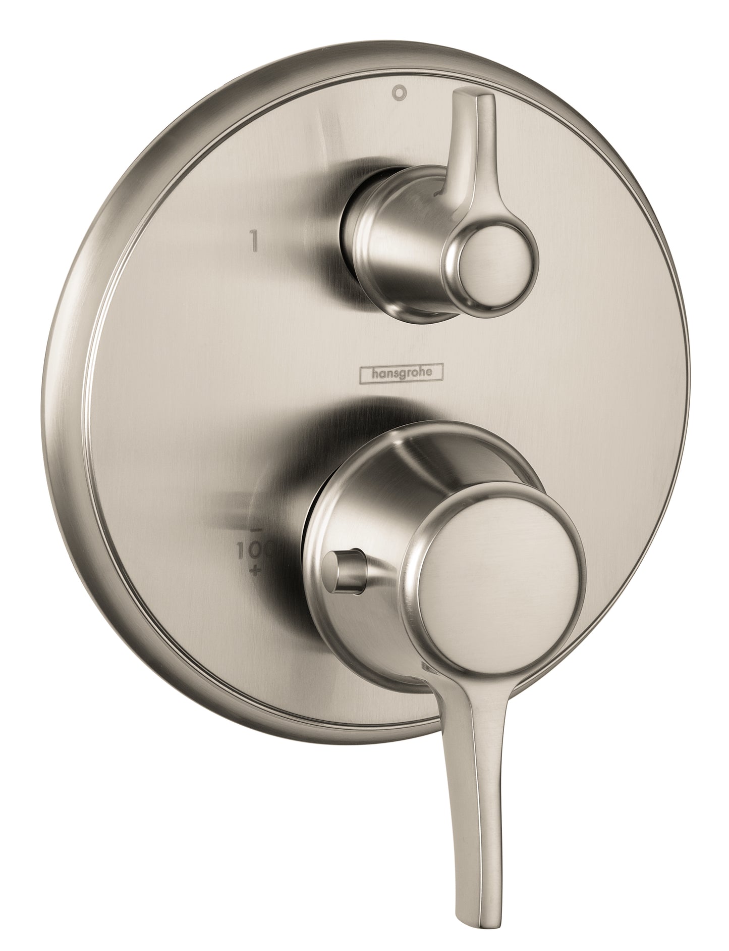 HANSGROHE 15752821 Ecostat Classic Thermostatic Trim with Volume Control, Round - Brushed Nickel