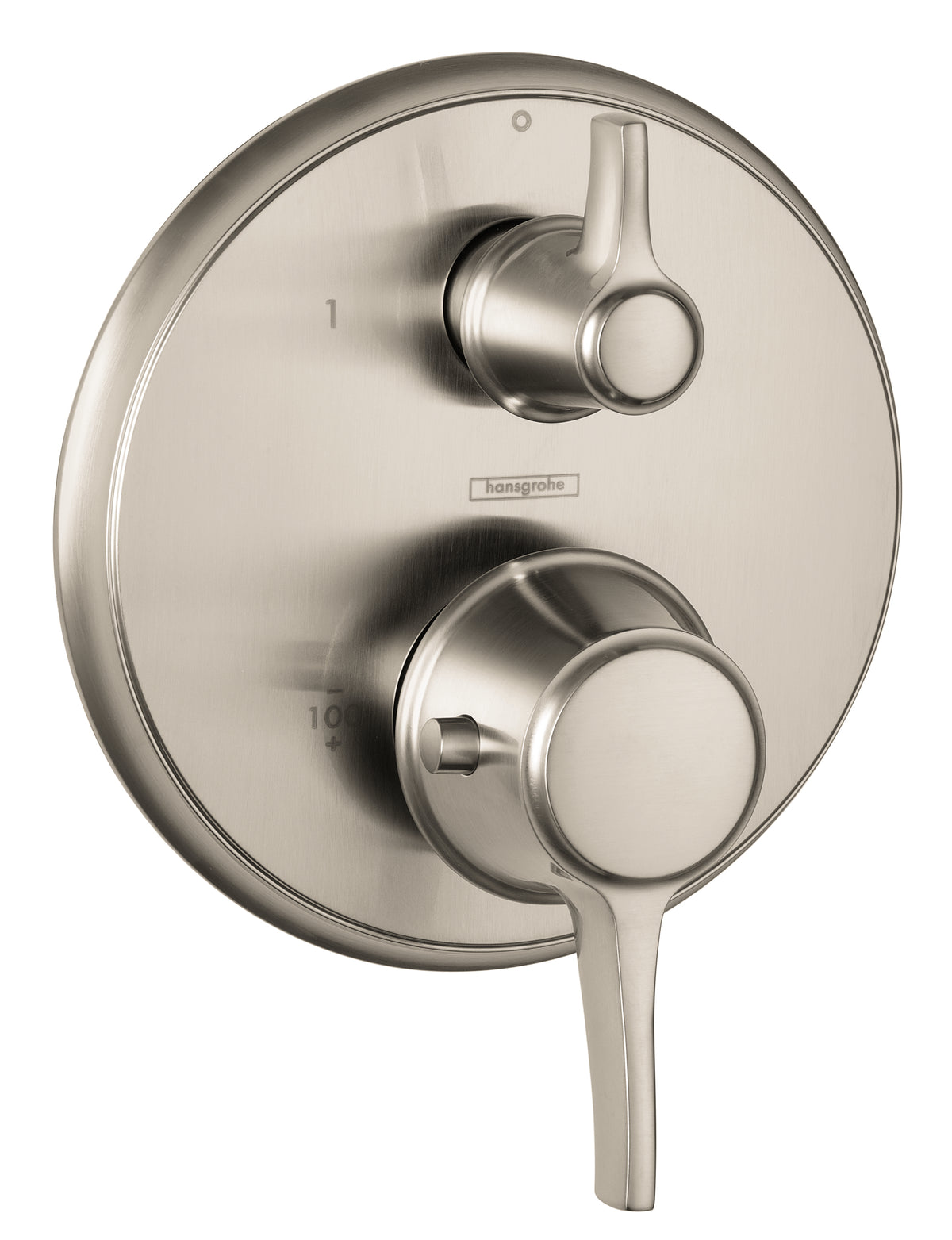 HANSGROHE 15752821 Ecostat Classic Thermostatic Trim with Volume Control, Round - Brushed Nickel