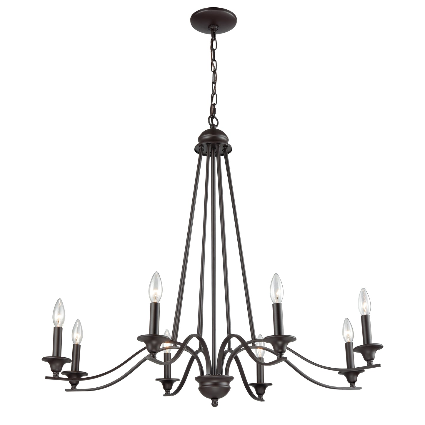 THOMAS CN110821 Farmington 36'' Wide 8-Light Chandelier - Oil Rubbed Bronze